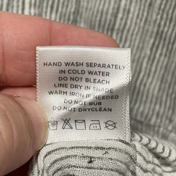 Roberta Roller Rabbit Minimalist Button Front Shirt XL Stripe Beachy Lightweight - Picture 8 of 8